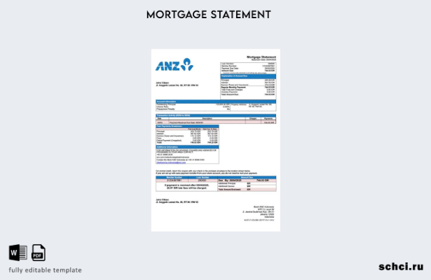 цифровая загрузка Индонезийский банк ANZ Индонезия выписка по ипотеке Шаблон в ф